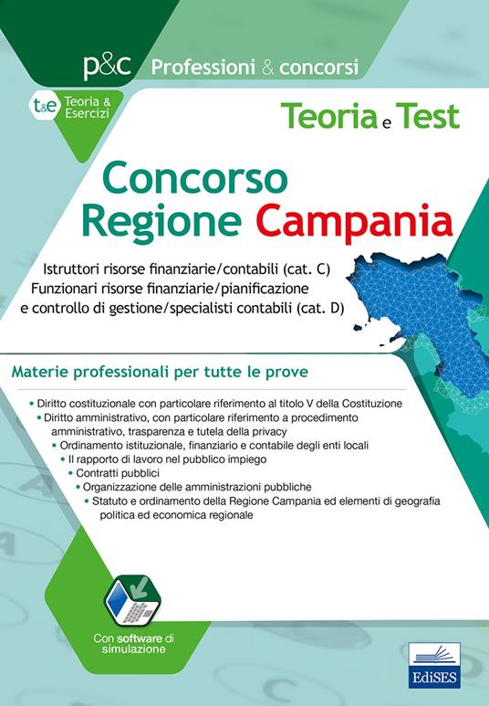 Concorso Regione Campania istruttori contabili e funzionari risorse finanziarie/contabili. Teoria e test sulle materie professionali. Tutte le prove - copertina