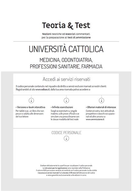EdiTest Università Cattolica. Medicina, Odontoiatria, Professioni Sanitarie. Teoria & Test. Con estensioni online - Autori vari - ebook