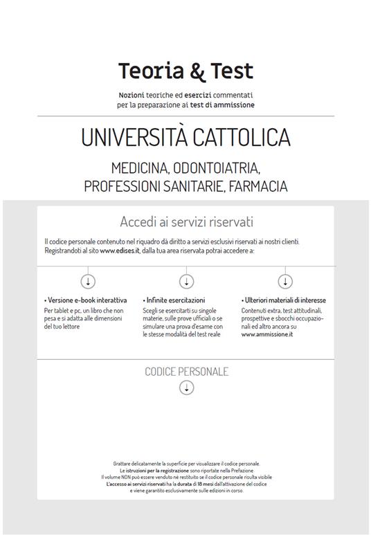 EdiTest Università Cattolica. Medicina, Odontoiatria, Professioni Sanitarie. Teoria & Test. Con estensioni online - Autori vari - ebook