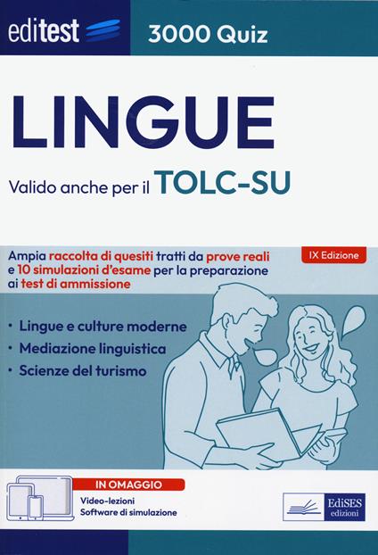 EdiTEST. Lingue. 3000 quiz. Ampia raccolta di quesiti tratti da prove reali e 10 simulazioni d'esame per la preparazione ai test di accesso. Con Contenuto digitale per download e accesso online - copertina