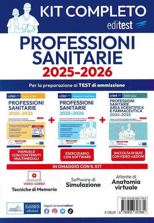 EdiTest. Kit test professioni sanitarie completo. Con software di simulazione - copertina