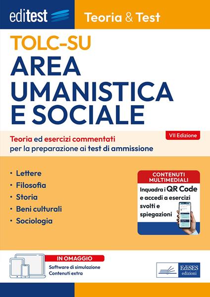 Editest TOLC-SU Area umanistica e sociale. Teoria ed esercizi commentati per la preparazione ai test di ammissione. Con software di simulazione - copertina