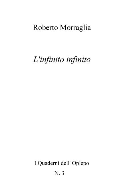 L'infinito infinito - Roberto Morraglia - copertina