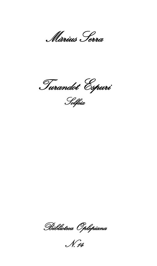 Turandot Espuri. Solfeix - Màrius Serra - copertina
