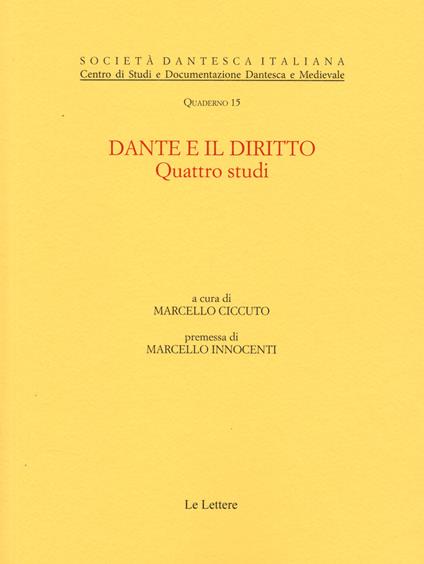 Dante e il diritto. Quattro studi - copertina