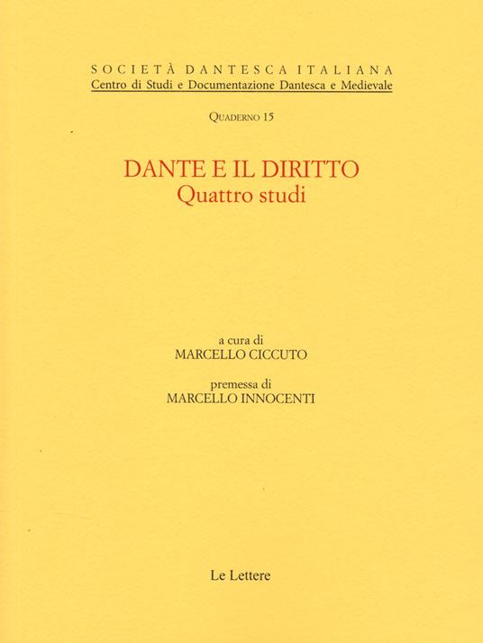 Dante e il diritto. Quattro studi - copertina