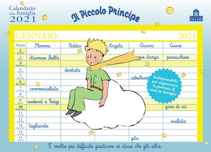 Il Piccolo Principe. Calendario della famiglia 2021 - Antoine de Saint-Exupéry - copertina