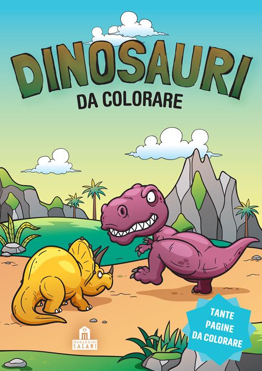 Dinosauri da colorare. Leggi, colora e divertiti! Ediz. illustrata - copertina