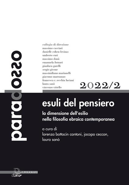 Paradosso. Rivista di filosofia (2022). Vol. 2: Esuli del pensiero. La dimensione dell'esilio nella filosofia ebraica contemporanea - copertina