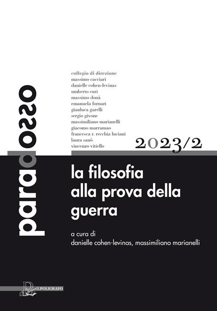 Paradosso. Rivista di filosofia (2023). Vol. 2: La filosofia alla prova della guerra - copertina