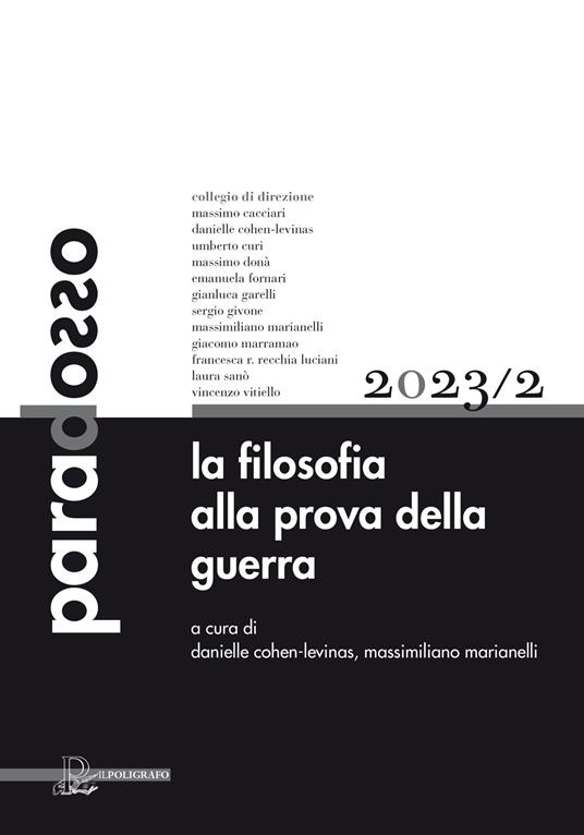 Paradosso. Rivista di filosofia (2023). Vol. 2: La filosofia alla prova della guerra - copertina