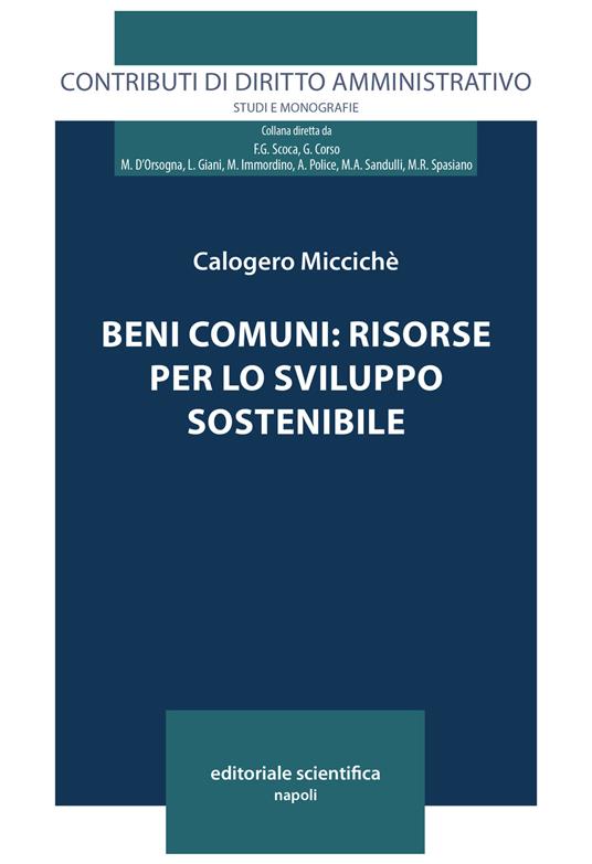 Beni comuni: risorse per lo sviluppo sostenibile - Calogero Micciché - copertina