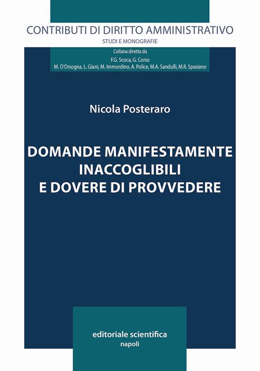 Domande manifestamente inaccoglibili e dovere di provvedere - Nicola Posteraro - copertina