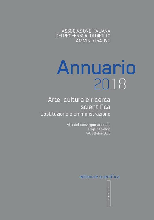 Annuario AIPDA 2018. Arte, cultura e ricerca scientifica - copertina
