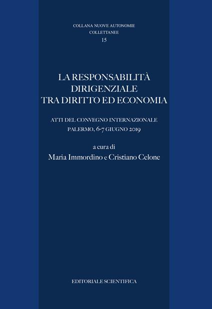 La responsabilità dirigenziale tra diritto ed economia - copertina