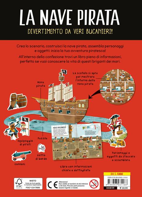 La nave pirata. Divertimento da veri bucanieri! Ediz. a colori. Con nave da costruire - Catherine Veitch - 4
