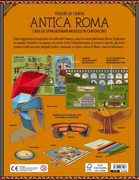 Antica Roma. Esplora l’Impero Romano con sei modelli tutti da costruire. Tesori di carta. Ediz. a colori. Con 6 modellini da costruire - Nancy Dickmann - 2