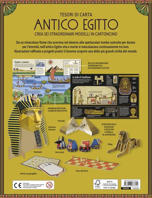Antico Egitto. Scopri la terra dei faraoni con sei modelli tutti da costruire. Tesori di carta. Ediz. a colori. Con 6 modelli da costruire - Matthew Morgan - 6