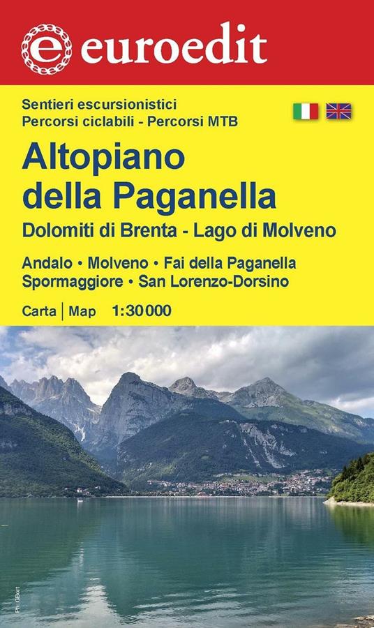 Altopiano della Paganella, Dolomiti di Brenta, lago di Molveno. Andalo, Molveno, Fai della Paganella, Spormaggiore, San Lorenzo-Dorsino 1:30.000 - copertina