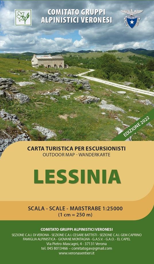 Lessinia. Carta turistica per escursionisti 1:25.000. Outdoor map - wanderkarte - copertina