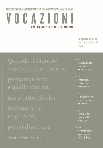 Vocazioni (2019). Vol. 6: speranza della vostra vocazione, La. - copertina
