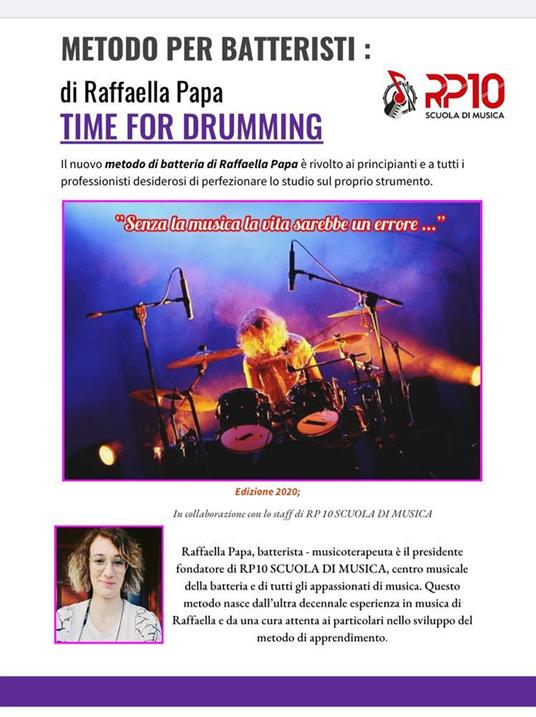 Time for drumming. Metodo per batteristi. Nuova ediz. - Raffaella Papa - copertina