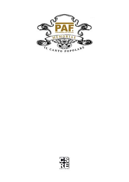Paf9. Memoriae. Il canto popolare nell'area pistoiese - copertina