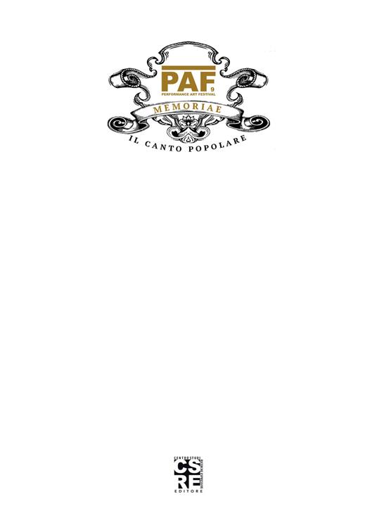 Paf9. Memoriae. Il canto popolare nell'area pistoiese - copertina