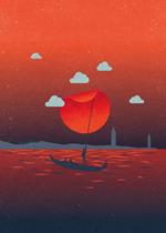 Venice sunset. Notebook