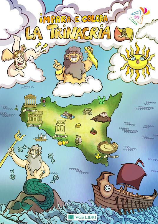 La Trinacria. Impara e colora - VGS LIBRI - STS Servizi Turistici Sicilia - copertina