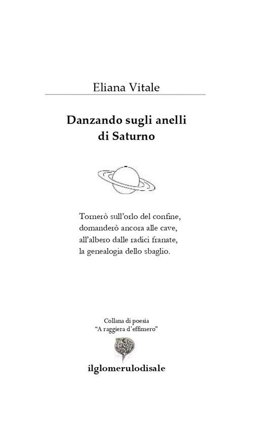 Danzando sugli anelli di Saturno - Eliana Vitale - copertina