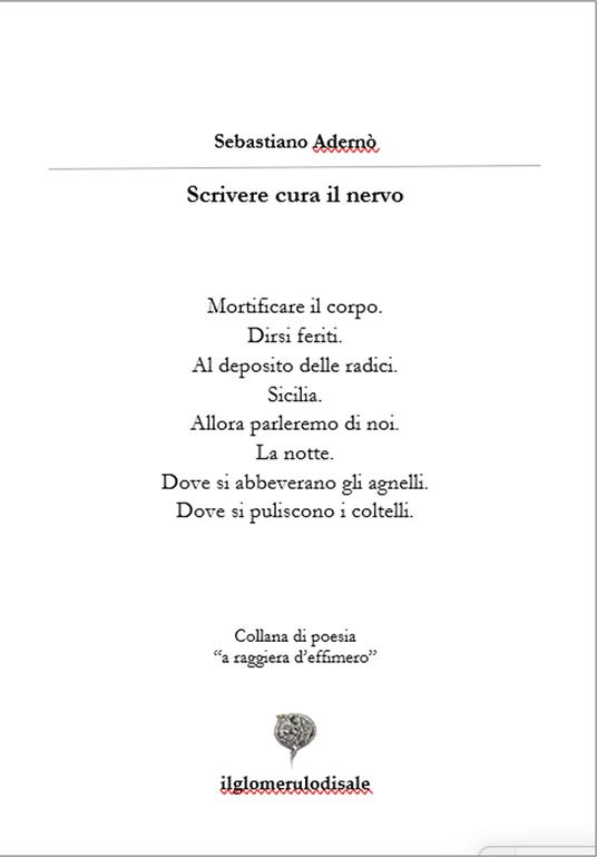 Scrivere cura il nervo - Sebastiano Adernò - copertina