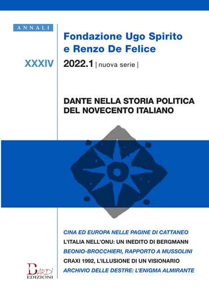 Annali Fondazione Ugo Spirito e Renzo De Felice. Nuova serie (2022). Vol. 1 - copertina