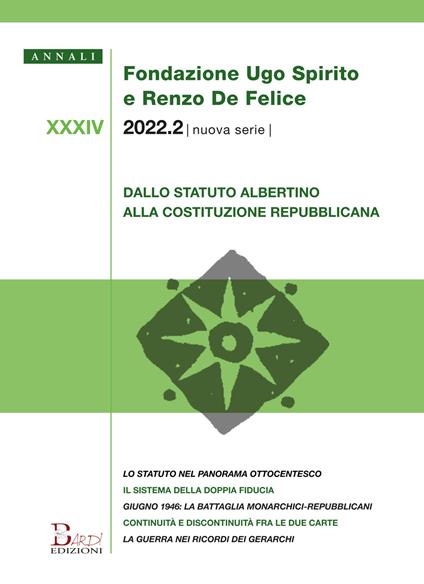 Annali Fondazione Ugo Spirito e Renzo De Felice. Nuova serie (2022). Vol. 2 - copertina