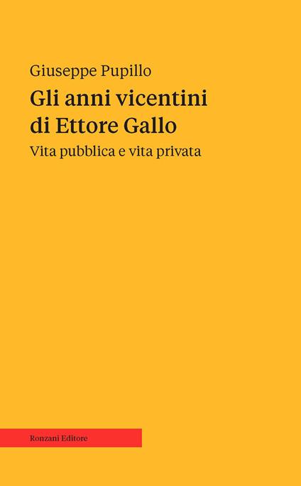 Gli anni vicentini di Ettore Gallo. Vita pubblica e vita privata - Giuseppe Pupillo - copertina
