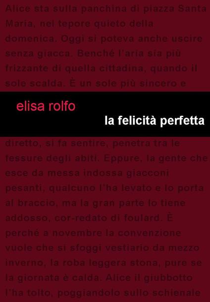 La felicità perfetta - Elisa Rolfo - copertina