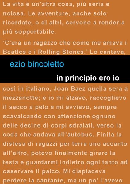 In principio ero io. Tre storie e un'appendice - Ezio Bincoletto - copertina