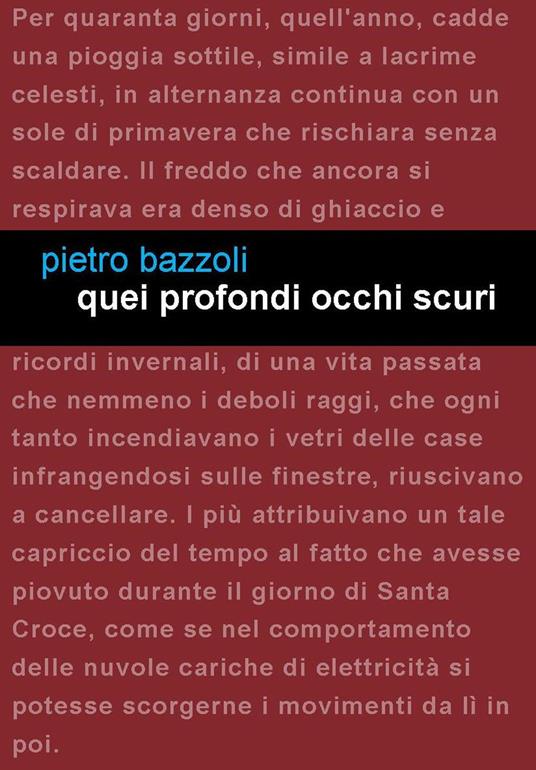 Quei profondi occhi scuri - Pietro Bazzoli - copertina