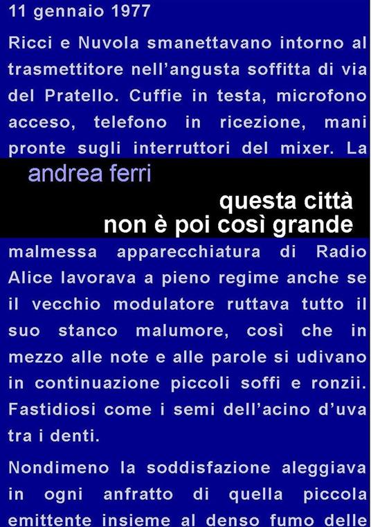 Questa città non è poi così grande - Andrea Ferri - copertina