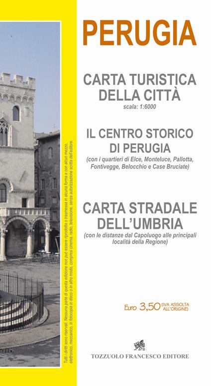 Perugia. Carta turistica città 1:6000. Il centro storico di Perugia - copertina
