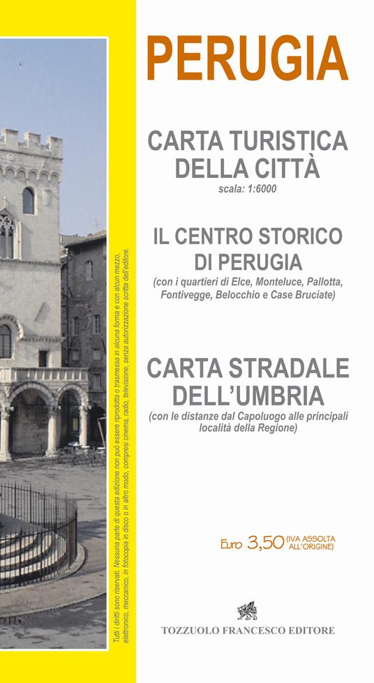 Perugia. Carta turistica città 1:6000. Il centro storico di Perugia - copertina