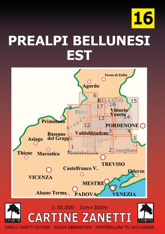 Prealpi bellunesi est 1:30.000 - copertina
