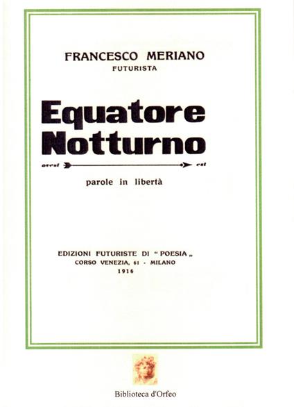 Equatore notturno - Francesco Meriano - copertina
