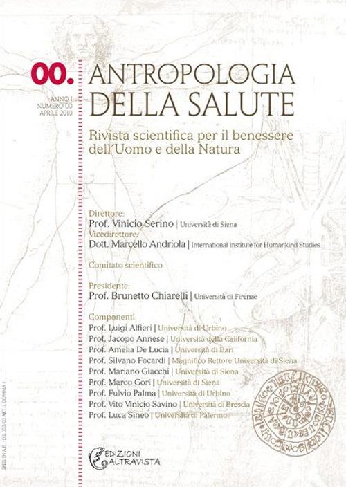 Antropologia della salute (2010). Vol. 0: Numero speciale dedicato alla vita e alla morte: aspetti fondativi della salute - copertina