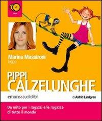 Pippi Calzelunghe letto da Marina Massironi. Audiolibro. 2 CD Audio - Astrid Lindgren - copertina