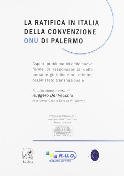 La ratifica in Italia della convenzione ONU di Palermo - copertina