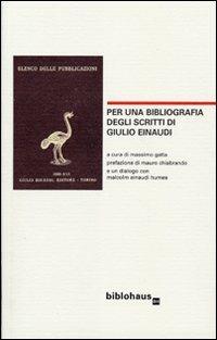 Per una bibliografia degli scritti di Giulio Einaudi - copertina