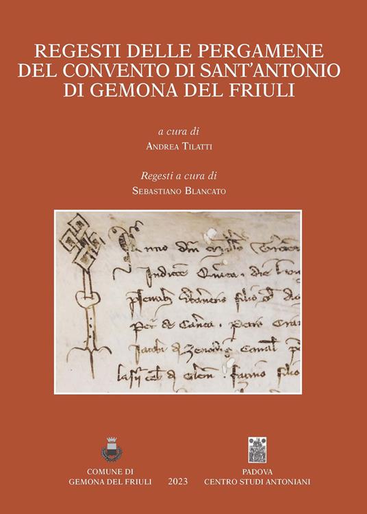 Regesti delle pergamene del convento di Sant'Antonio di Gemona del Friuli - copertina