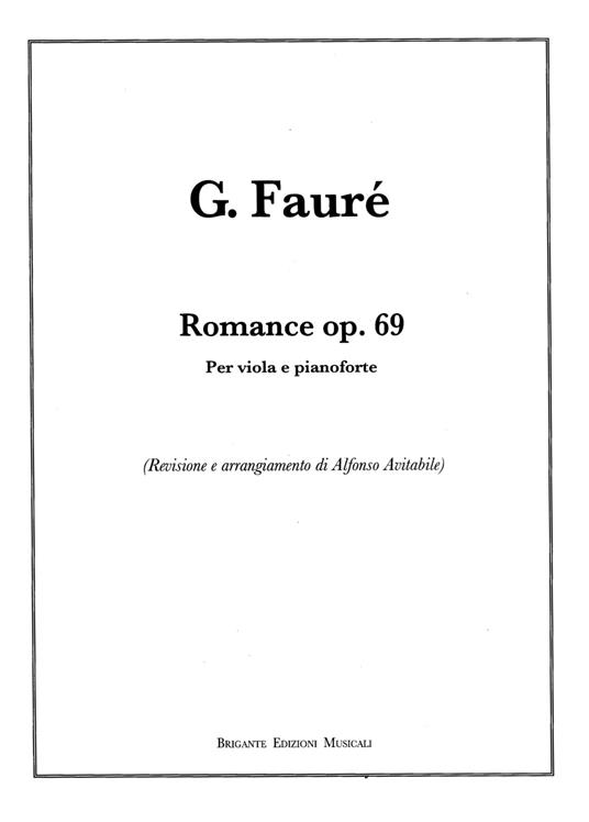 Faurè Romance op.69 per viola e piano - Alfonso Avitabile - copertina