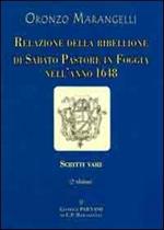 Relazione della ribellione di Sabato Pastore in Foggia nell'anno 1648